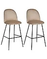 Set mit 2 Barstühlen ARCOLA Samtstoff Taupe