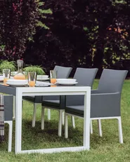 Set mit 2 Stühlen und Sitzkissen BACOLI Stoff Dunkelgrau_720351