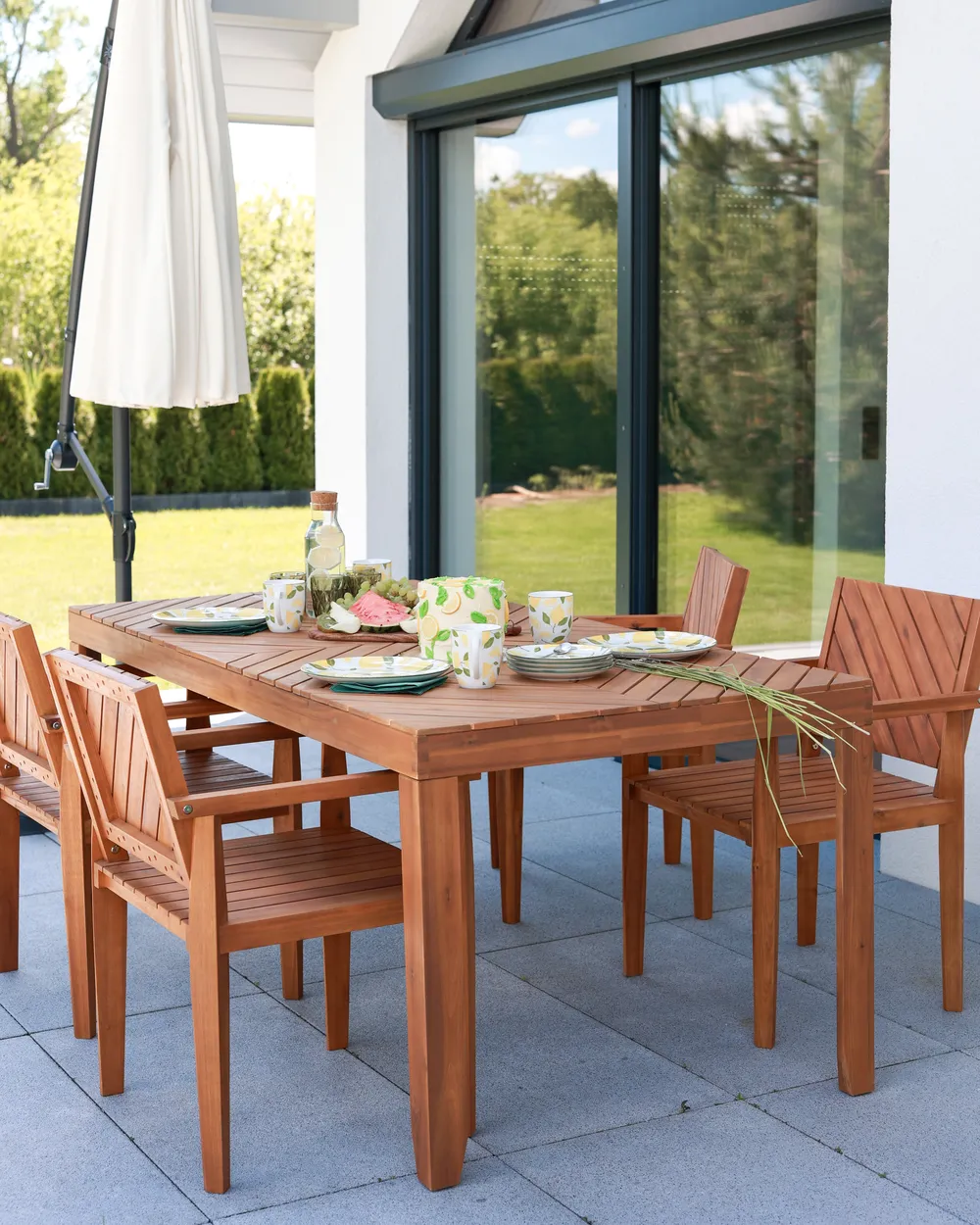 Gartenmöbel Set 4-Sitzer BARATTI Akazienholz Braun_922930