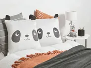 Dekokissen 2er Set PANDAPAW Baumwolle 45 x 45 cm Weiß_1079551