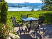 Outdoor Bistrotisch LIVO 80 cm 80 cm Glas Schwarz_826834