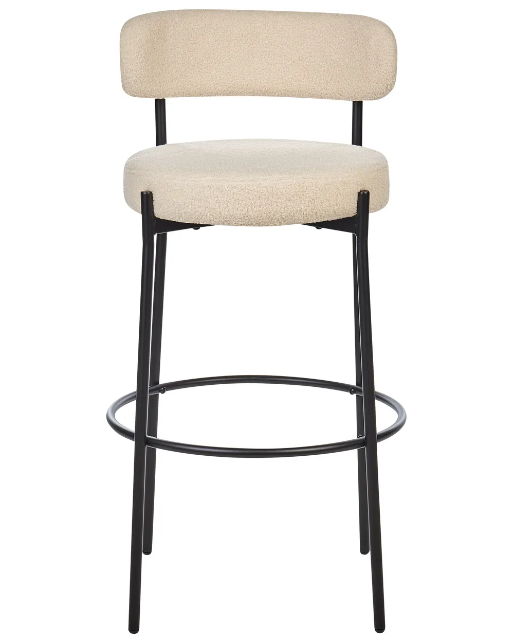 Set of 2 Bar Chairs ALLISON Boucle Light Beige_913869