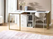 Adjustable Desk ASHMORE 165/220 cm 55 cm White_1053976