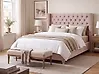 Bett mit Lattenrost Samtstoff LUBBON 160 x 200 cm Pastellrosa