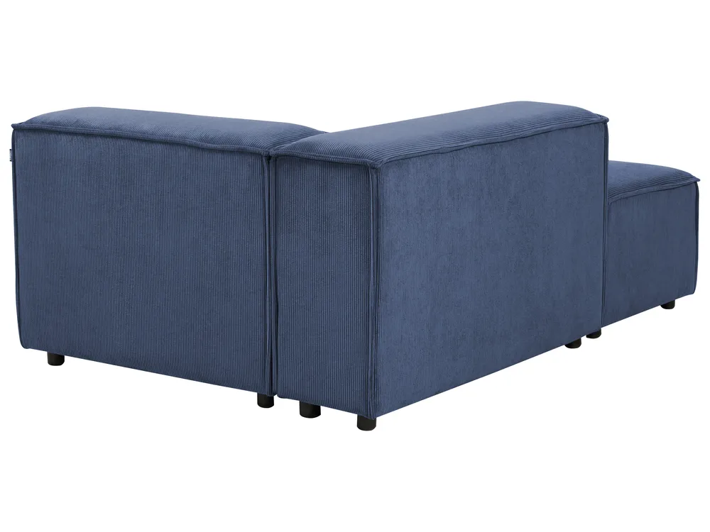 Modular Corner Sofa 3 Seater ARDAL with Ottoman Corduroy Dark Blue Right Hand_1008805
