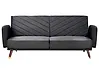 Schlafsofa 3-Sitzer SENJA Samtstoff Schwarz