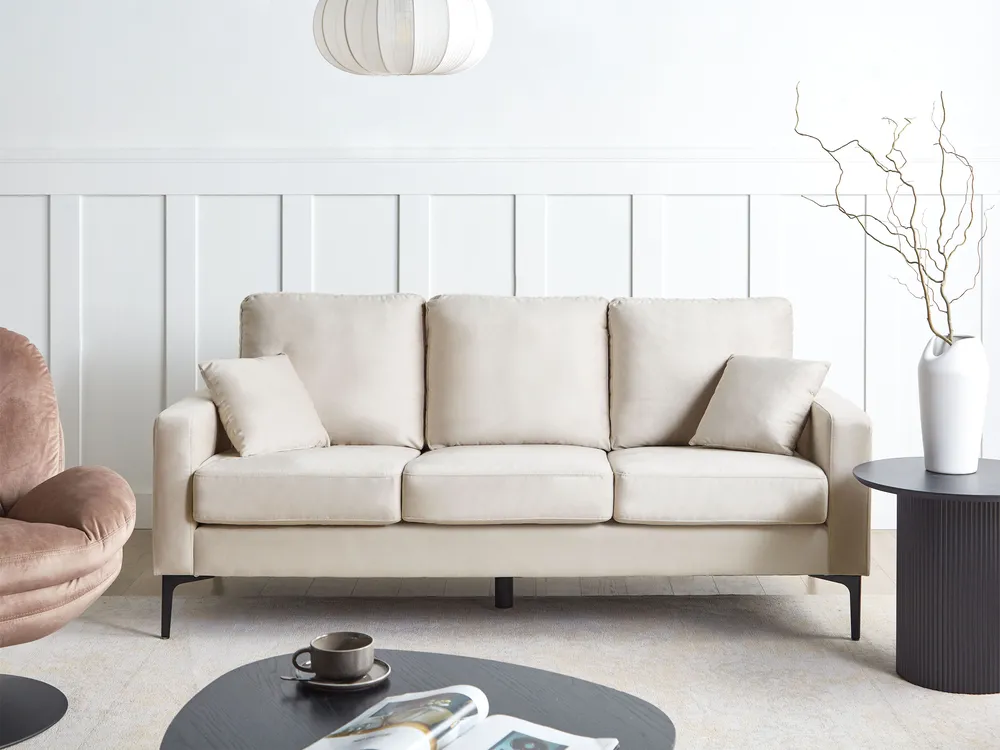 Sofa 3-Sitzer GAVLE Stoff Hellbeige