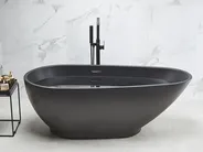 Freistehende Badewanne GUIANA 173 x 82 cm Schwarz_806621