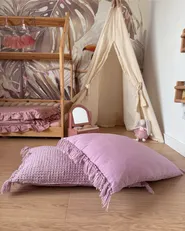 Set of 2 Decorative Cushions TANSY 40 x 60 cm Cotton Pink Solid_945315