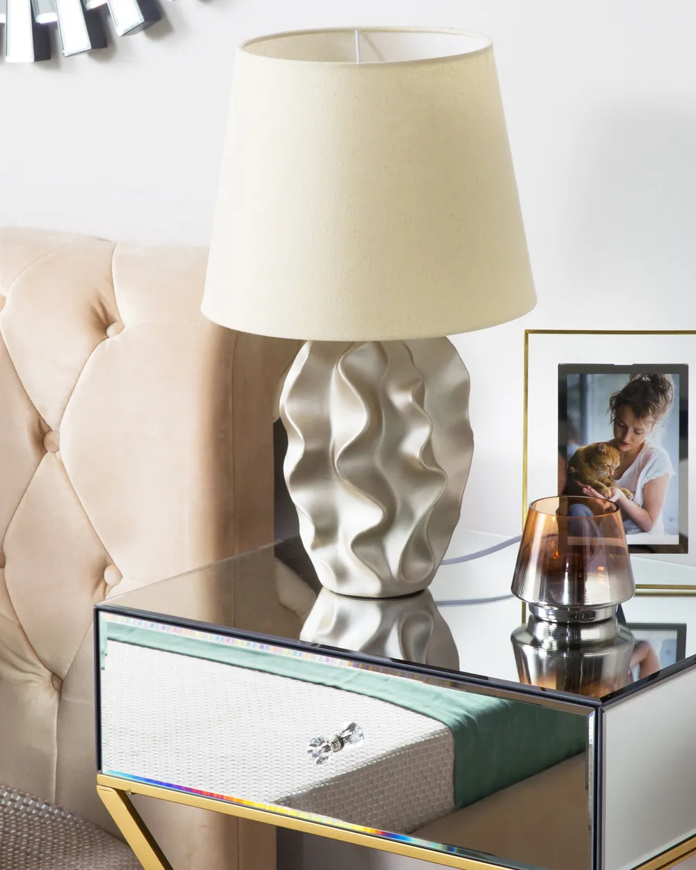 Tischlampe ALLIKA Keramik Gold