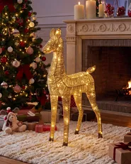 Christmas Decoration LED AKUREYRI 110 cm Reindeer Gold_1015228