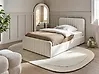 Ottoman Bed LUNAN Boucle White 120 x 200 cm (EU Small Double)