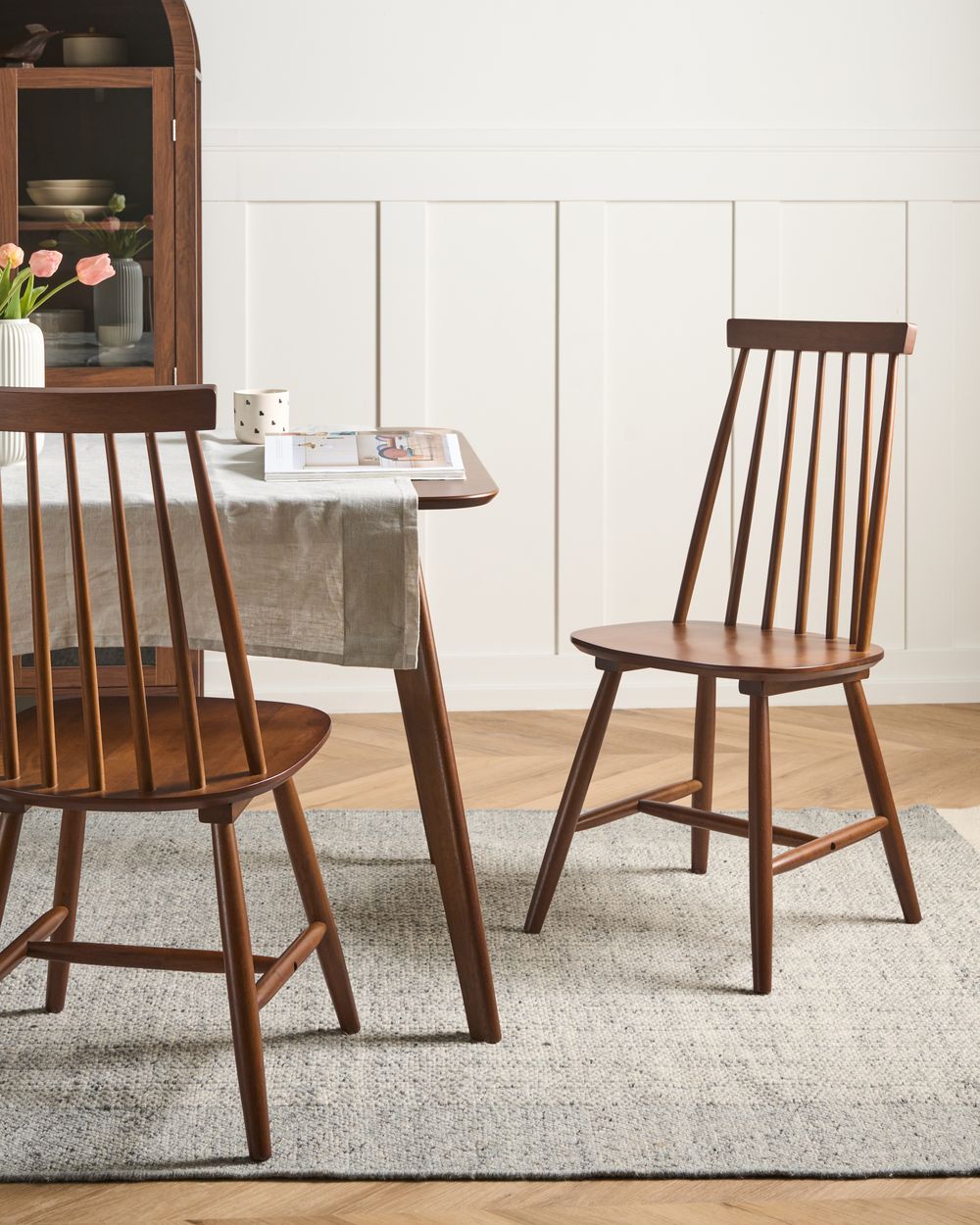 Set of 2 Dining Chairs BURBANK Wood Brown