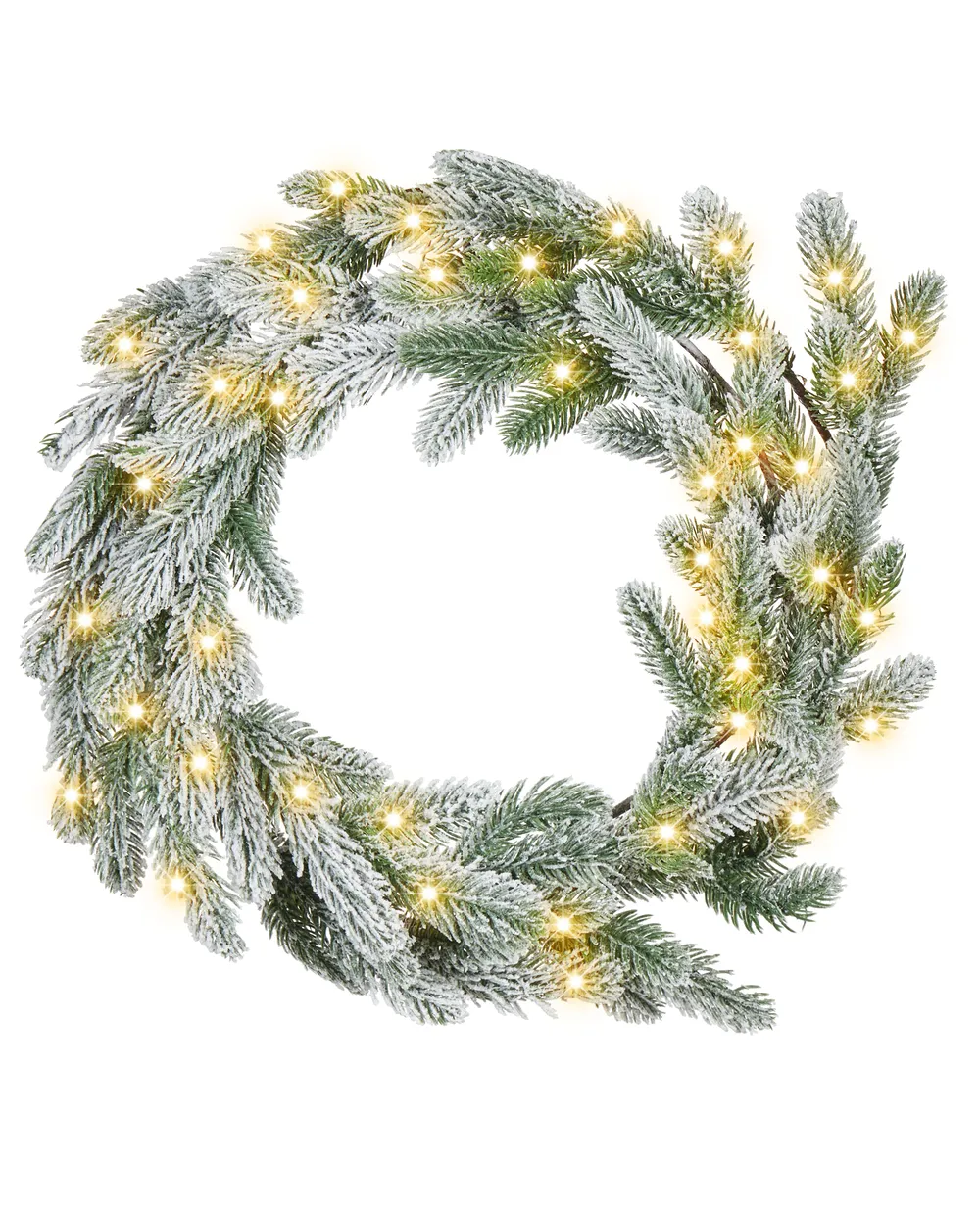 Schneebedeckter Weihnachtskranz LED ALBINI 45 cm Grün