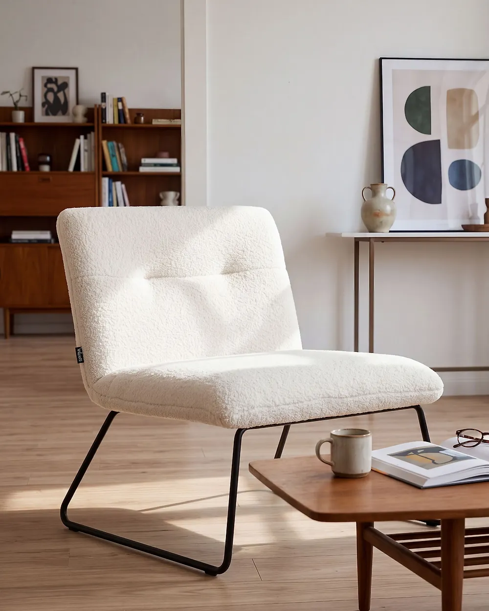 Sessel COTULLA Bouclé Weiß_1174660