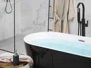 Freistehende Badewanne HAVANA 170 x 73 cm Schwarz / Weiß_857682