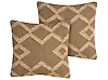 Dekokissen 2er Set GOPI 45 x 45 cm Jute Hellbraun Geometrisches Muster