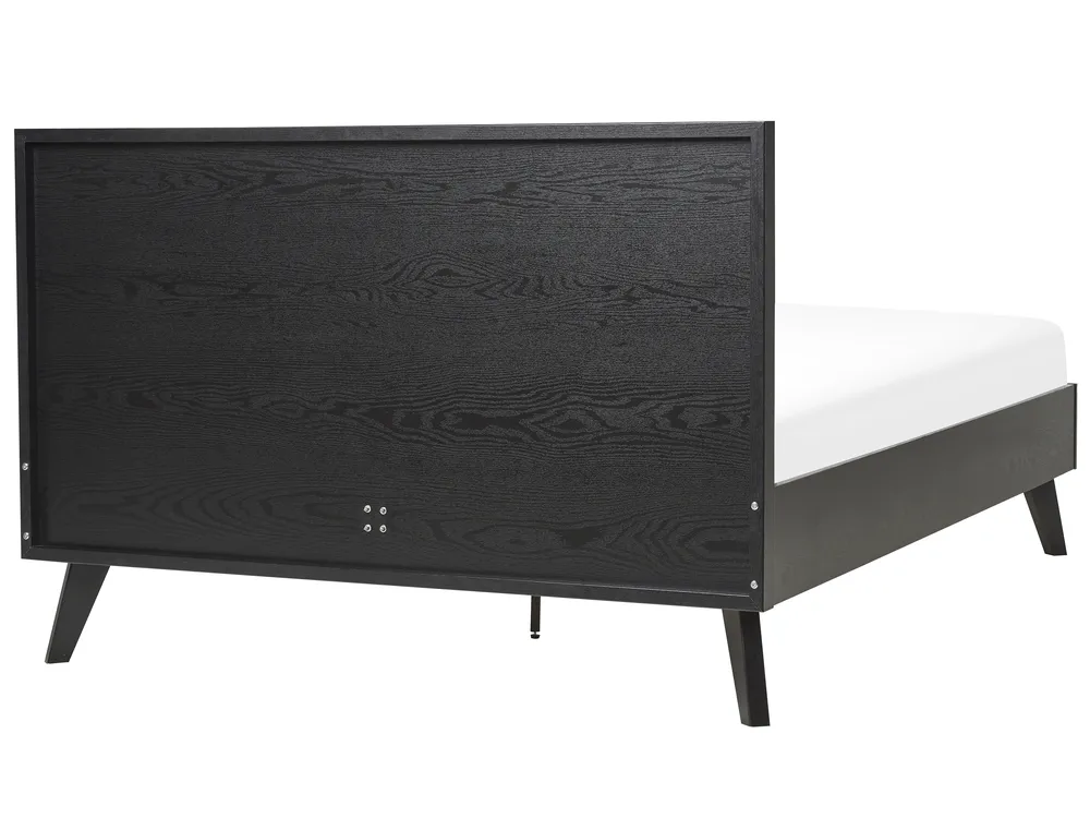 Bett mit Lattenrost Rattan MONPAZIER 140 x 200 cm Schwarz_863351