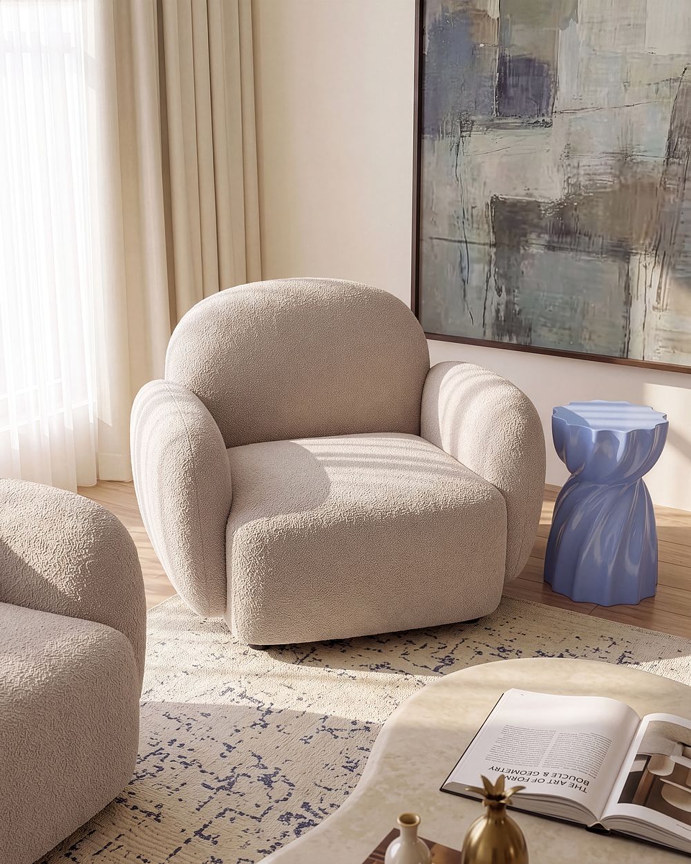 Armchair JULE Boucle Beige