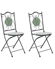 Gartenstuhl 2er Set CIVATE Metall Schwarz_1066027