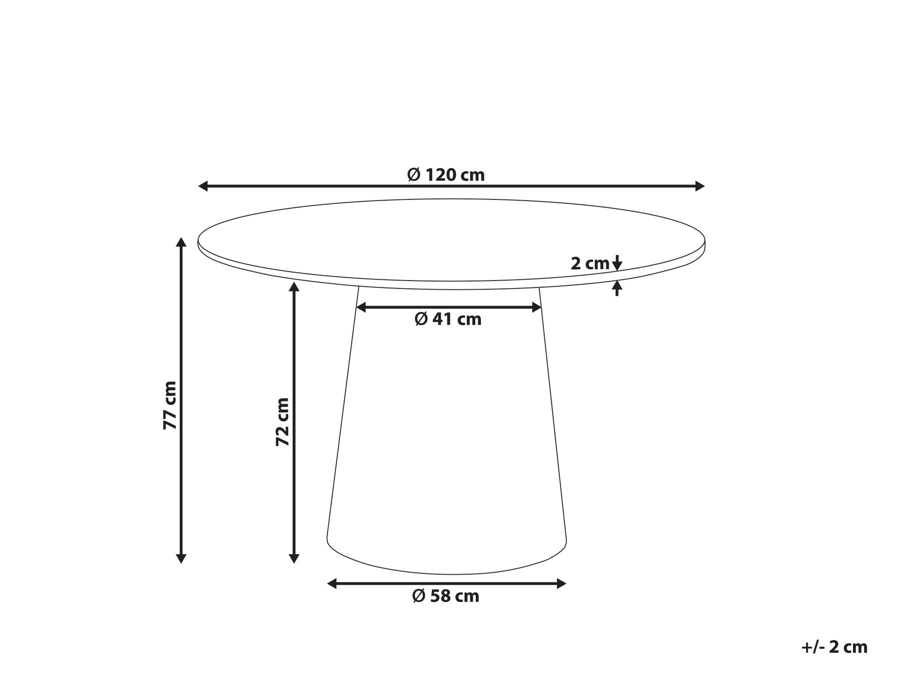 Dining Table OYEN Black 120 cm 120 cm_1008204