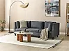Modular Sofa 3 Seater UNSTAD Fabric Dark Grey
