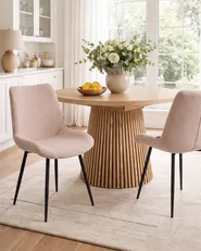 Set of 2 Dining Chairs AVILLA Boucle Beige_1054632