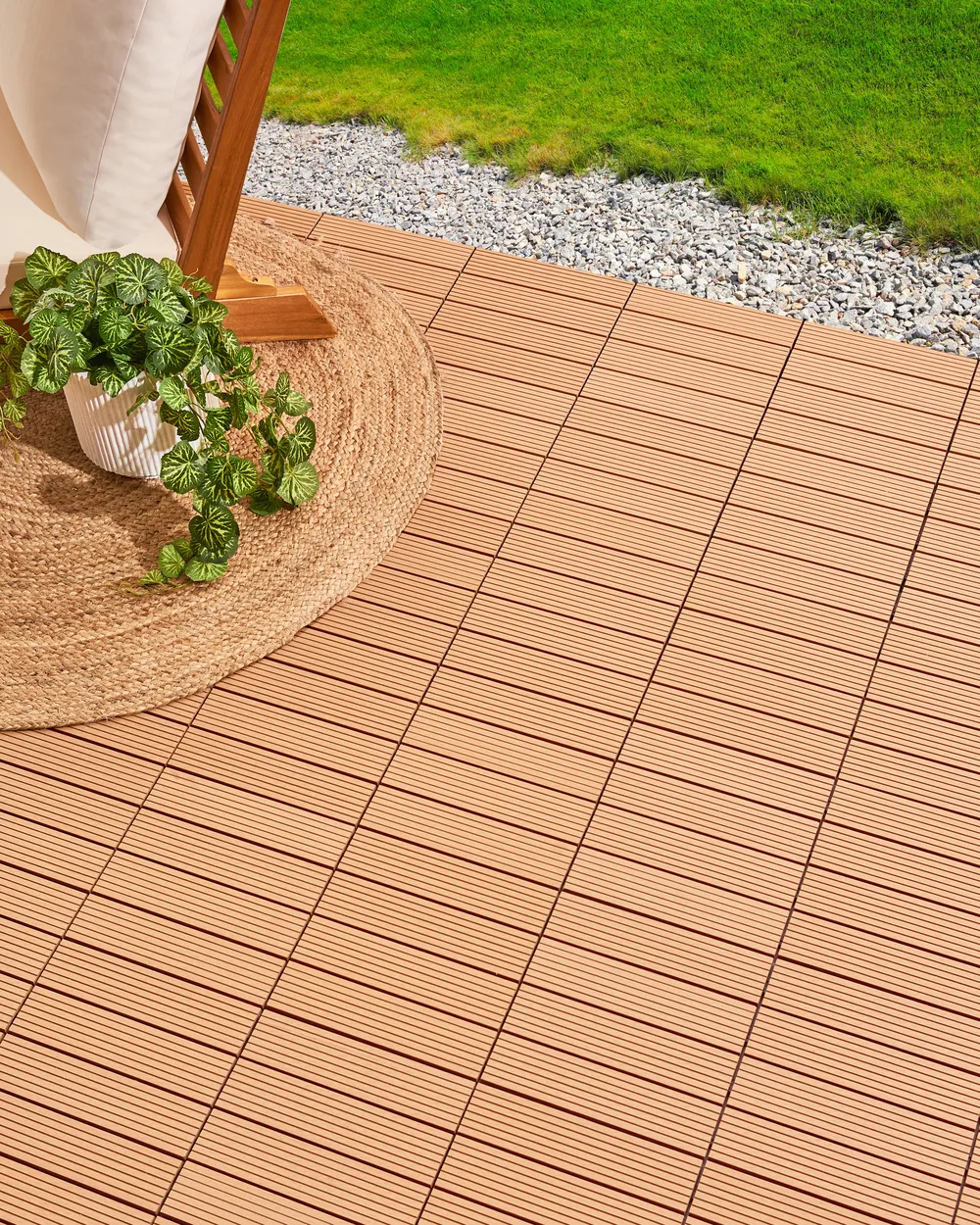 Outdoor Flooring ATELETA Wood-Plastic Composite (WPC) Light Brown_966607