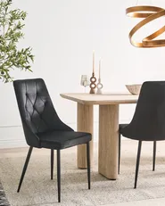 Esszimmerstuhl 2er Set AVENIR Samtstoff Schwarz_1024718