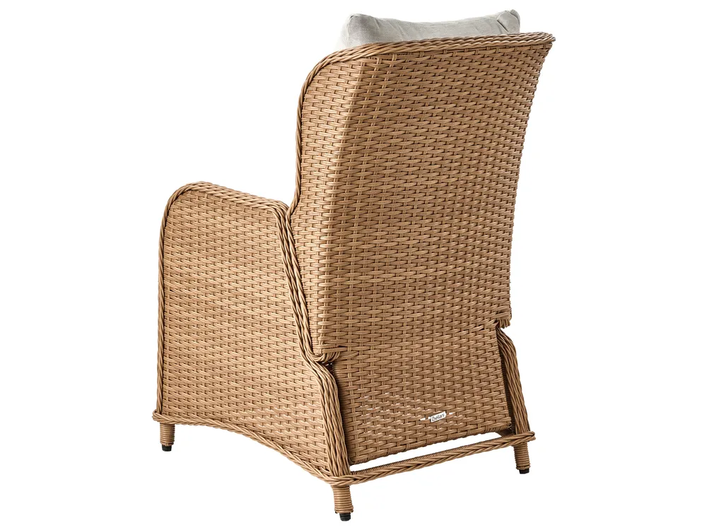 Lounge Set mit Tisch und Ottomane 2-Sitzer PONZA Polyrattan Braun_984552