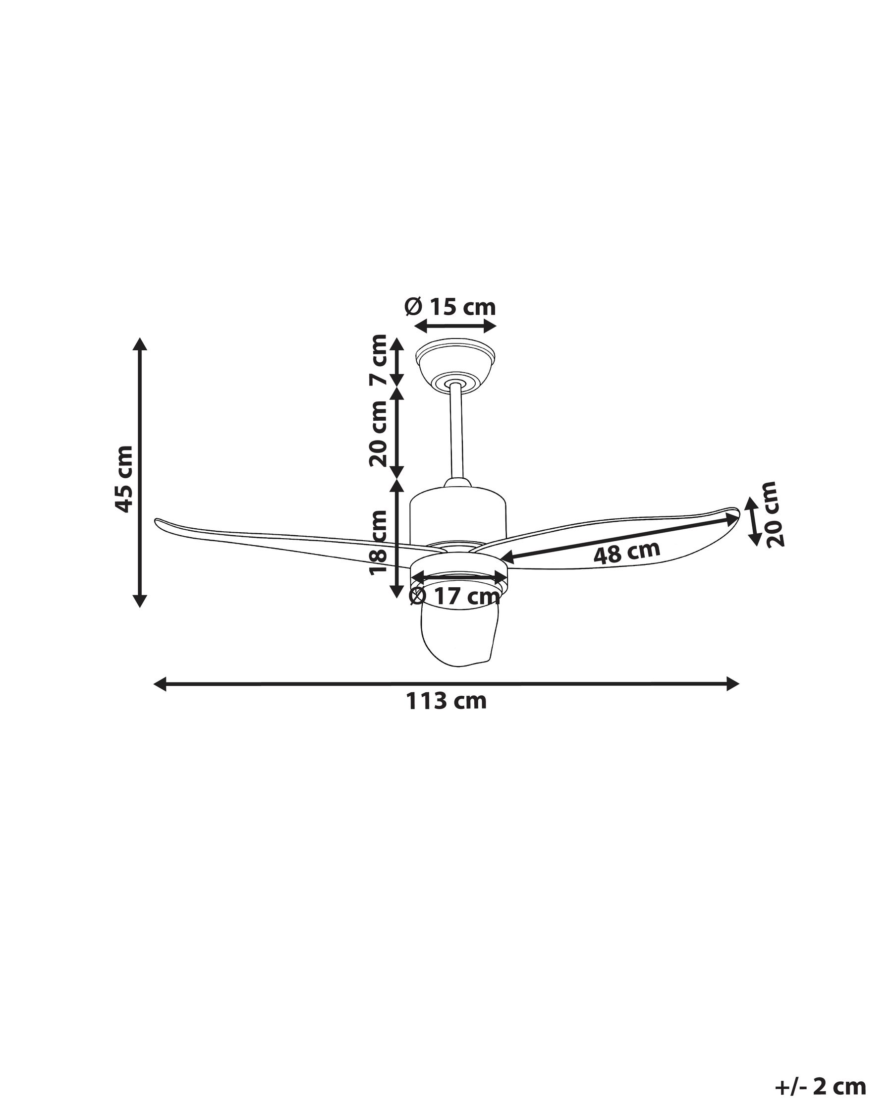 Deckenventilator mit Licht MAHAUT mit Fernbedienung LED Hellbraun_1032016