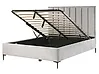 Bett mit Stauraum SEZANNE Samtstoff Hellgrau 160 x 200 cm