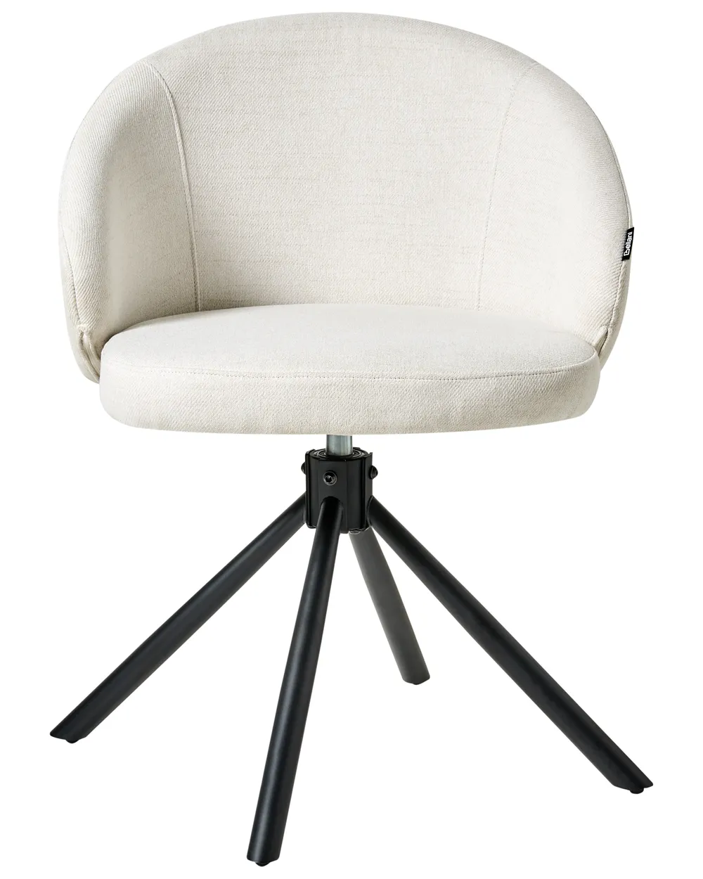 Set of 2 Dining Chairs Swivel OVALO Fabric Off-White_993074