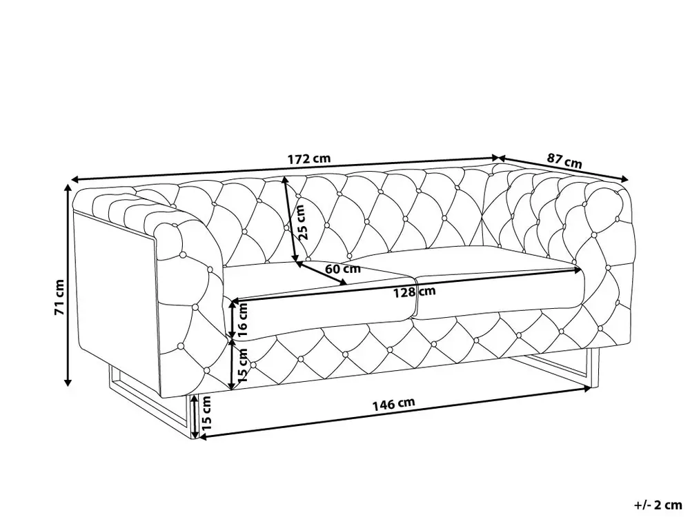 Sofa 2 Seater VISSLAND Faux Leather White_741073