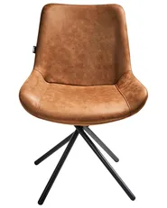 Set of 2 Dining Chairs HAILEY Faux Suede Golden Brown_963439