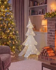 Gartendekoration LED EDASJON 95 cm Weihnachtsbaum Weiß_1146467