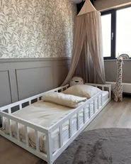 Kids Bed Pine Wood MEYMAC 90 x 200 cm (EU Single) White_982980
