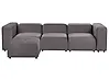 Modulsofa 3-Sitzer FALSTERBO mit Ottomane Samtstoff Taupe
