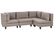 Canapé d'angle modulable 4 places UNSTAD Tissu Marron Côté gauche_924892