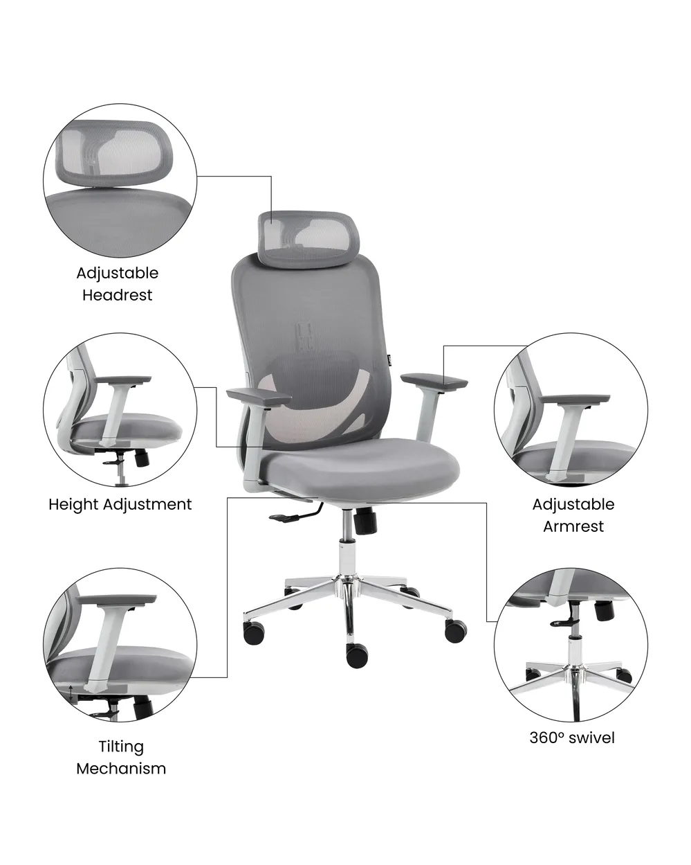 Office Chair ERVIONE Grey_1071082
