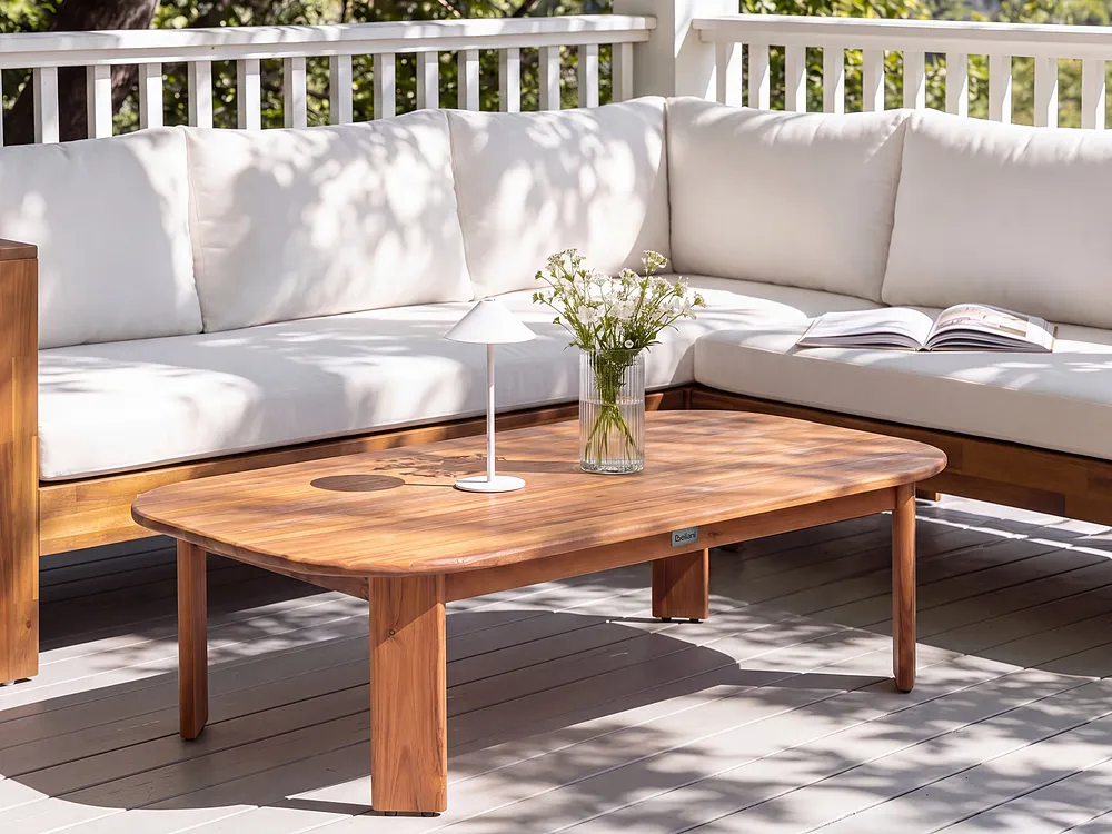 Outdoor Couchtisch TALSANO 120 cm 80 cm Akazienholz Braun