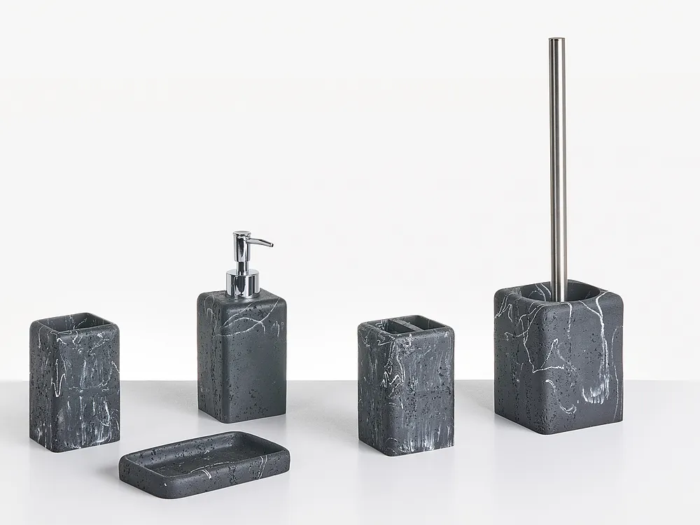 Badaccessoires Set 5-teilig TAPICHE Schwarz