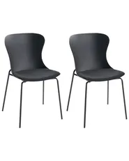 Set of 2 Dining Chairs PITSBURG  Black_1076792