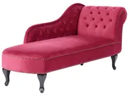 Rechtsseitige Chaiselongue NIMES Samtstoff Dunkelrot_805996