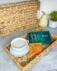 Dekotablett 2er Set KONTUM Geflecht Naturfarben_980261