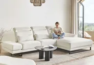 Ecksofa 4-Sitzer IKAST Stoff Cremeweiß linksseitig_961828