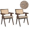Esszimmerstuhl 2er Set AVA Holz Braun / Taupe