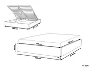 Bett mit Stauraum ohne Kopfteil DINAN Stoff Dunkelgrau 160 x 200 cm_780292
