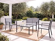 Lounge Set mit Tisch 4-Sitzer TAVOLETO Metall Grau_1154570