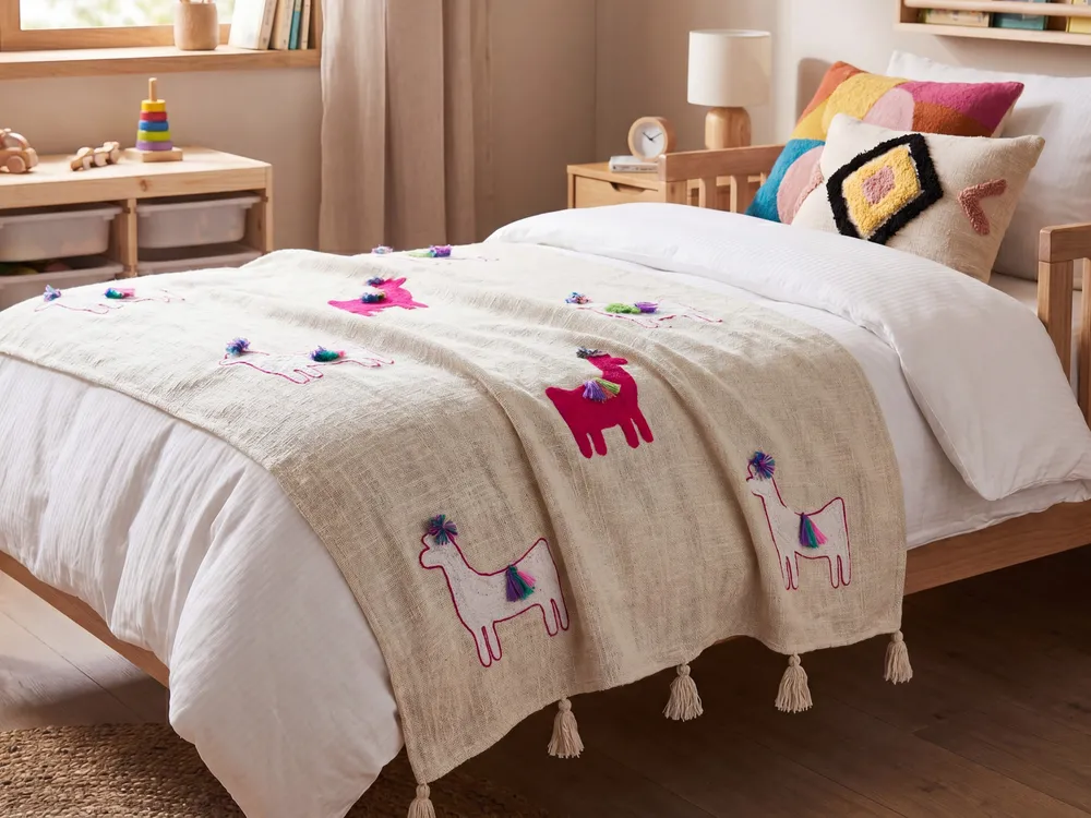 Kuscheldecke NANDYAL Baumwolle 130 x 180 cm Beige